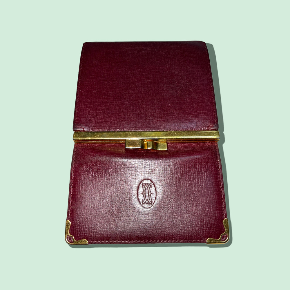 Cartier Red Tri-fold Wallet with Gold Accents - Picture 10 of 13